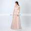 Size Available Elegant Pink Scoop Capped Bow Zipper Floor-length Formal Party Evening Dresses