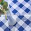 100% Polyester stain resistant waterproof printed checks dark blue checkered pattern table cloth