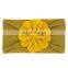 Baby Girl nylon headband Soft Solid Kids flower Hair bands with pearl 12Colors