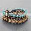 Purple crystal bell bead bracelet XE09-0214