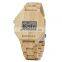 BOBO BIRD Casual Style Lightweight LED Display Alarm Function Stopwatch Bamboo Wooden Digital Watch
