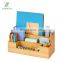 Bamboo Desk Organizer with Handle Office Supplies Pen organizers and Accessories All-in-One Desk File Organizer 9 Compartments