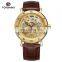 FORSINING 9005 Men Automatic Mechanical Stainless Steel Case Watch High Quality Leather Watch Strap