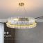 Circular Ring Chandelier Postmodern Style Crystal LED Bedroom Pendant Lamp Gold LED Ceiling Hanging Light