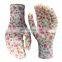 Flower Pattern liner Nitrile Coated Oil Resistant Safety Hand Protection Garden Gloves