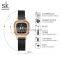 SHENGKEG New Designs Lady Square Watch K0170L-1Women Stainless Steel Mesh Watch Charming Rhinestone Watch