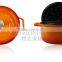 Trionfo orange pot pre-seasoned cast iron cookware enamelled casserole