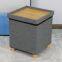 Linen ottoman with desk top & feet