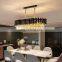 Round living room Aluminum steel led chandeliers modern pendant light black gold chandelier crystal lights luxury