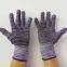 Purple&white Polyester Thread 13 Gauge Knitted Black PVC Dot Palm Coated Anti-slip Safety Work Gloves