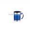 Reusable Inner stainless steel outer plastic coffee cup with handle