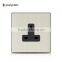Luxury Design Coffee Aluminum 13A UK Standard Wall Electric Socket Outlet