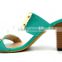 new fashion hot sell green with gold office slipper