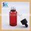 Glass bottle essential oil dropper bottles15ml red glass bottle with white caps and rubber
