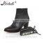 Customized genuine leather block heel pointed toe fashion shoes women heels