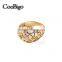 Fashion Jewelry Elegant Rhinestone Love Ring Women Wedding Birthday Party Show Gift Dresses Apparel Promotion Accessories