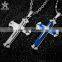 Wholesale Christian jewelry Gift Unisex's Men Black Silver Gold Stainless Steel Cross Pendant Necklace