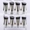 TW1038 8pcs glass spice jar set with stainless steel casing and metal rack