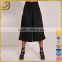 2016 Black high waist textured culottes women pants