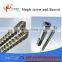 Parallel twin screw and barrer for extrusion granulation