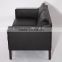 Black modern luxury borge mogensen solid wood frame sofa 2 seater