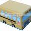 Kid toy storage public bus foldable ottoman