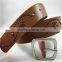 Tan Color Cheap Price PU Faux Leather Rivet Belt for Pants