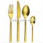Perfect for wedding events 4-piece rose gold copper golden dazzle flatware set