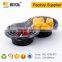 China supplier PET disposable plastic salad container with 2 compartments