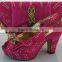 10 cm high heels Hot sale african women's shoes and bag of set unit 4 different colors