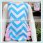 Grey chevron with pink ruffle rompers for baby girls New zigzag cute jumpsuit with tie diapers