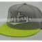 Fashion 5 panel snapback cap/hat black 3D embroidery baseball cap