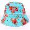 Women Floral Sun Hat, Design Summer Beach Flower Canvas Fisherman Hats,Sun Protection Fishing Bucket Hat For Girl