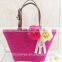 4 Color Wheat Straw Women Tote Beach Bag With Round Handle Big Size Bag and Flower Decoration
