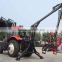 3 tons log trailer with crane/logger crane with CE certificate