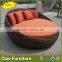 Leisure rattan outdoor round beach sunbed / daybed