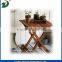 Solid wood folding round outdoor table