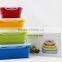 Set of 4 collapsible silicone food container/foldable silicone food storage container