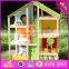 2016 new design baby wooden doll house toy, top fashion kids wooden doll house toy, lovely wooden doll house toy W06A158