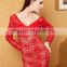 New arrival comfortable long sleeve red lace maxi dress