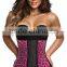 Hot Sale Women's Leopard Underbust Latex Corset Body Shaper Waist Trainer Latex Waist Cincher