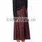 Customized Lady's Apparel Fashion Elastic Waistband Burgandy Faux-leather Culottes(DQM017P)