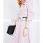 Wholesale Women Apparel Ruffled Trims Curved Hem Collar Pink Cotton Shirt(DQE0263T)