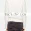 personalized lady ivory V neck ribbed hem100% angora sweater