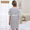 Latest producing Qianxiu delicate striped sleepwear night dress