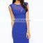 CHEFON Blue Sexy Mesh Bodycon Dress