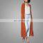 Islamic Womens Apparel Knitting Orange Tunic Pure Color Maxi Thin Coat Abaya For Wholesale