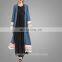 Top Selling Islamic Clothing For Women Fashion Muslim Contrast Color Pattern with Lace Kimono Abaya