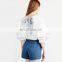 Female chiffon floral print shirts black outdoor clothing shirts