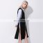 hot selling 2017 amazon spring and summer fashion V neck side slit sleeveless front slit waist belt slim fit long duster coat